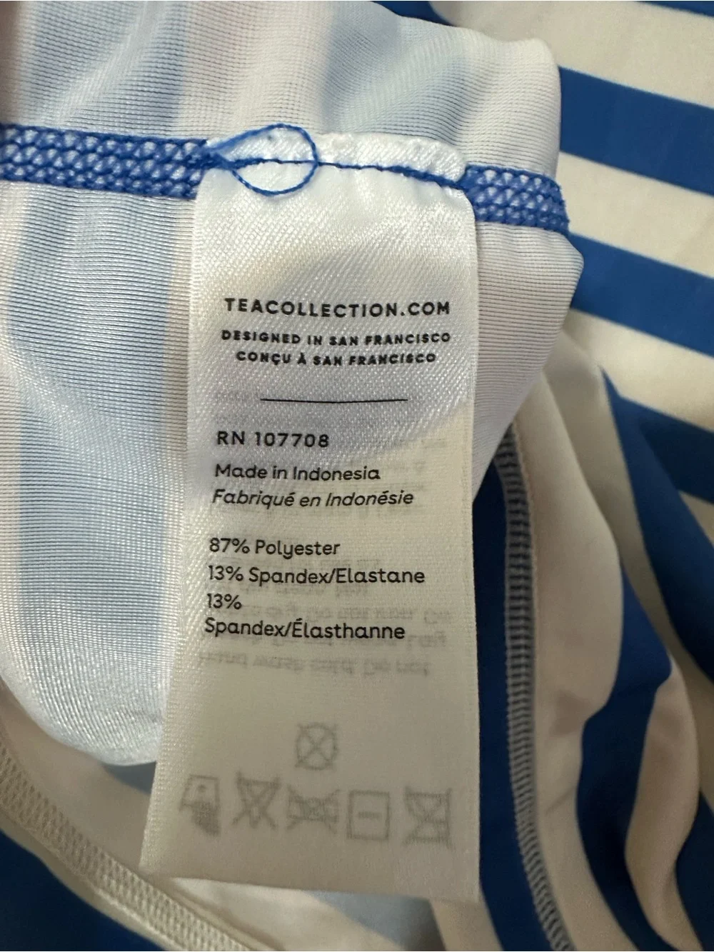 Tea Collection Long Sleeve Rash Guard Vibrant Blue Stripe Boys’ Size 6